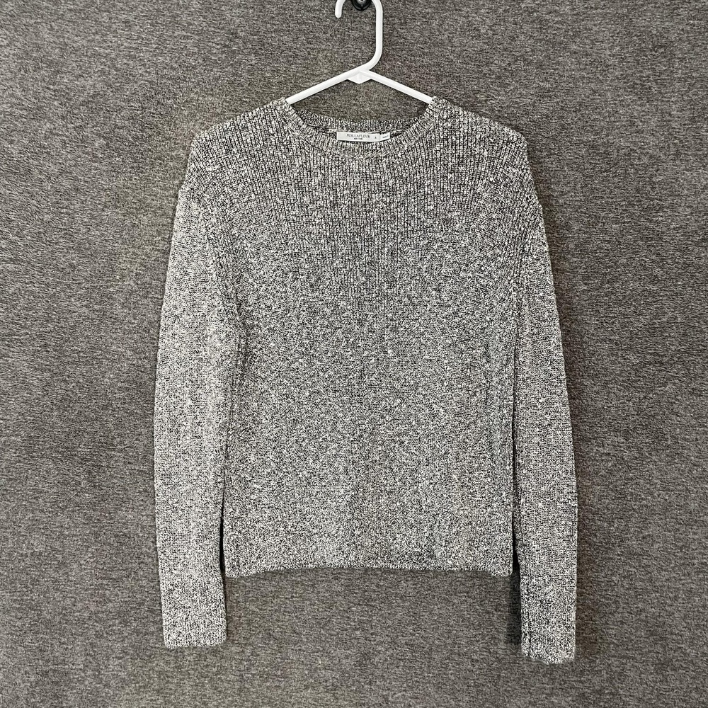 M.M. Lafleur Sweater Womens Small Gray Cotton Viscose Crewneck Knit Pullover